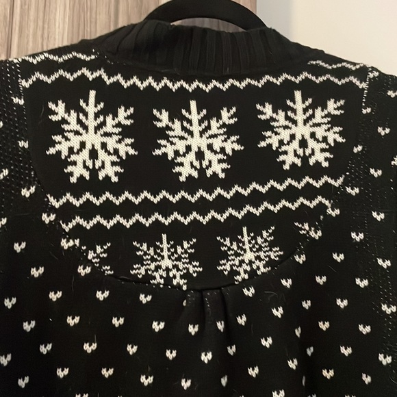 DC zip up snowflake sweater three quarter sleeve size large - Picture 6 of 9